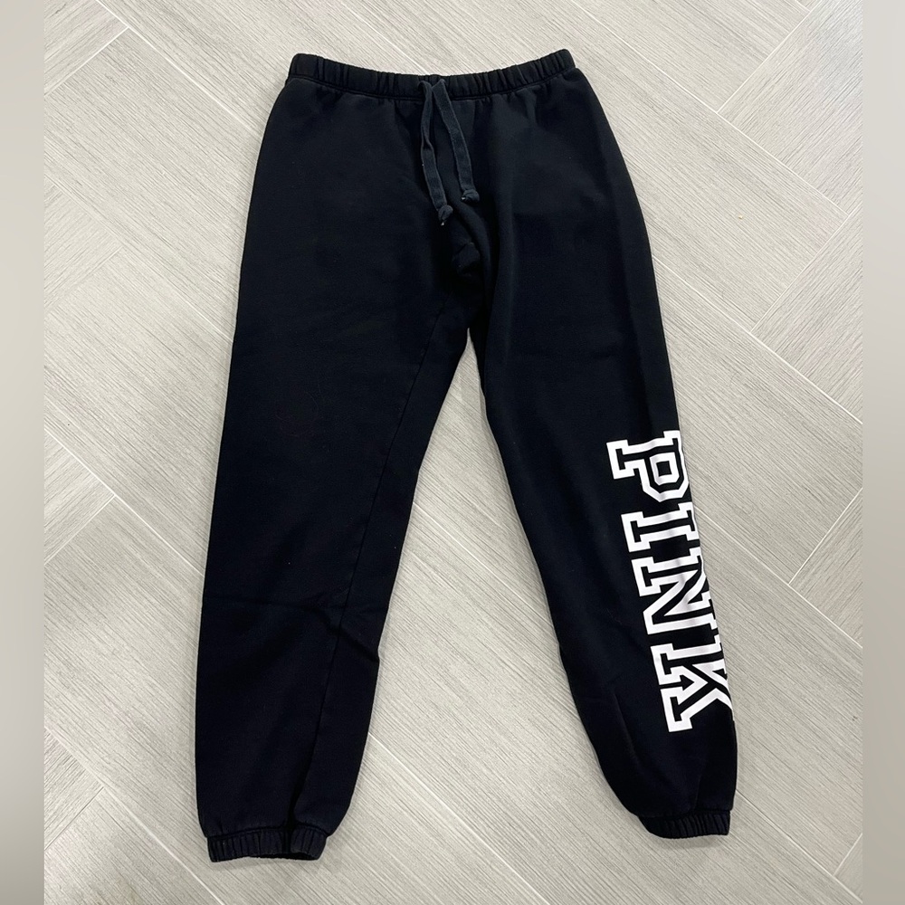 PINK Victoria's Secret Black Fleece Joggers